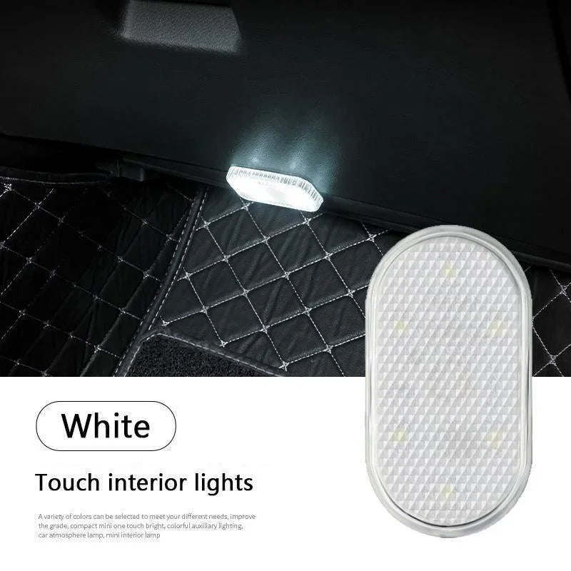 Luces LED inalámbricas para interior de coche, luces LED para interior de coche, luz de neón recargable por USB
