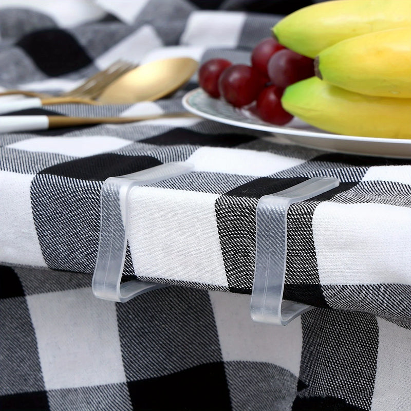 6pcs/12pcs Clear Tablecloth Clips, Picnic Table Cloth Clip, Windproof Table Cover Holder Clamps For Home, Kitchen, Restaurant