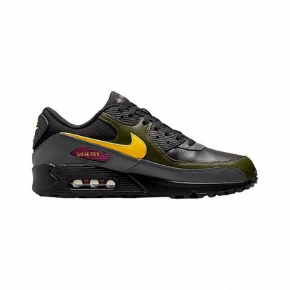 Nike Air Max 90 Vintage Men's Running Shoes Wear Resistant Shock Absorption Breathable Black Yellow Sneakers Retros