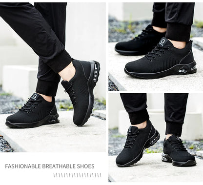 New Styles Men Safety Boots With Steel Toe Cap Anti-smash Work Sneakers Safety Shoes Men IndestructibleWork Boots Tactical Boots