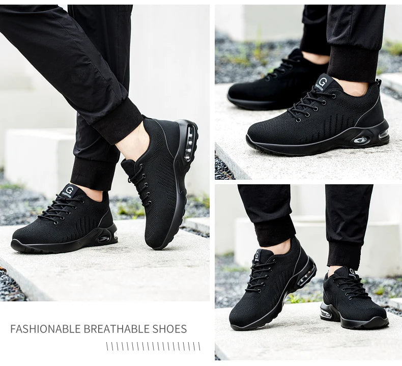 New Styles Men Safety Boots With Steel Toe Cap Anti-smash Work Sneakers Safety Shoes Men IndestructibleWork Boots Tactical Boots