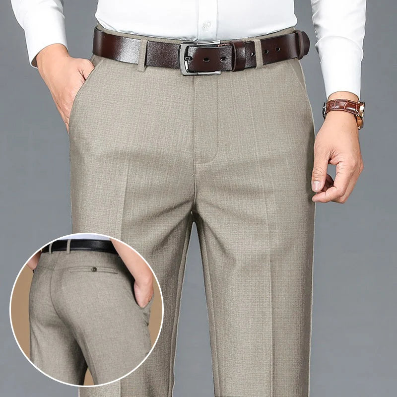 New Men's Classic Straight Leg Business Suit Pants Solid Formal Occasion Office Pants Male High Quality Baggy Trousers Plus Size