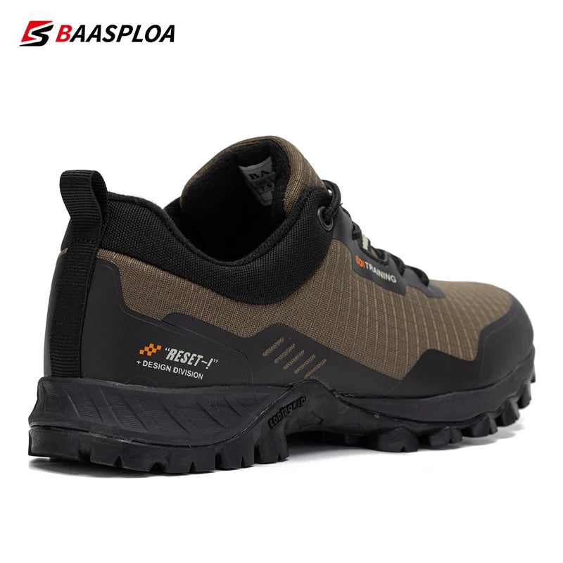 Baasploa Men's Anti-Skid and Wear-Resistant Hiking Travel Shoes Fashion Waterproof Outdoor Sneaker Comfortable Male Sport Shoes