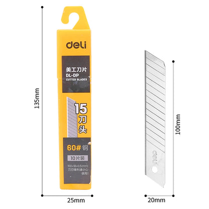 10 cuchillas de repuesto de 18 mm para cuchillos multiusos, cuchillas desprendibles compatibles con cuchillos de corte retráctiles de 18 mm, cuchillos para manualidades y cúteres.