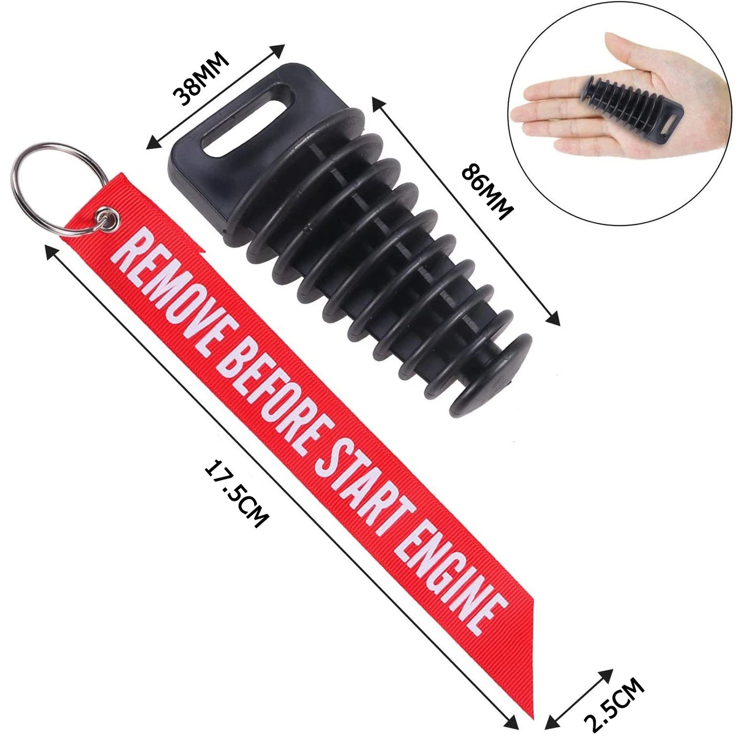 Motocicleta Escape Tubo Wash Plug Motocross Rubber Tailpipe, Air Bleeder Silencer, Pipe Protector, 1.07 " - 1.85"