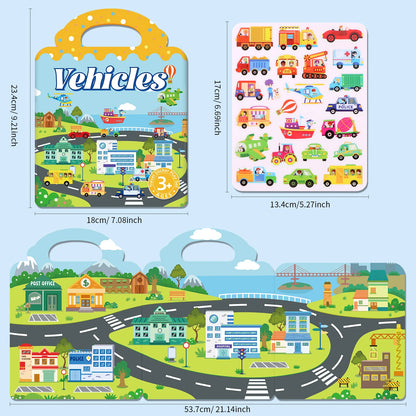 Kids' Reusable DIY Sticker Books Multi-Theme Bubble Sticker Jelly Stickers Portable Montessori Sticker Toy Gifts for Children