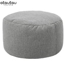 OTAUTAU Linen Bean Bag Chair with Filling Beanbag Pouf Ottoman Footstool Tatami Round Stool Futon Puff Relax Lounge Furniture