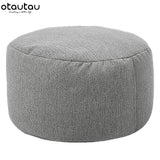 OTAUTAU-puf de lino con relleno, puf otomano, taburete redondo de tatami, futón, muebles de salón relajantes
