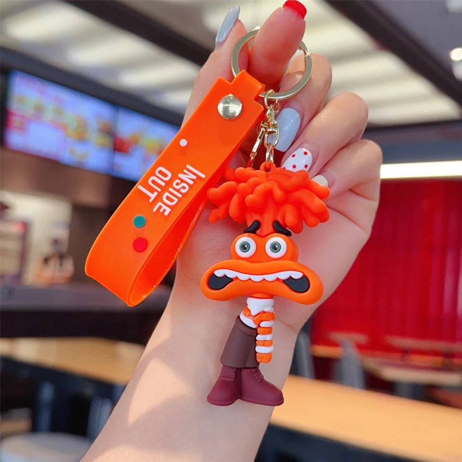 New Inside Out 2 Keychain Kawaii Disney Movie Anime Anxiety Ennui Envy Cute Girls Creative Bag Pendant Car Keychain Toys Gifts