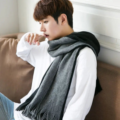 Fashion Winter Men's Knitted Scarf Warm Neckerchief Patchwork Striped Scarves Soft Long Casual Male Bufanda Pashmina Shawl