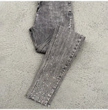 Spring Summer 2024 New Fashion Harem Denim Pants Female Rhinestones Korean Version High Waist Slim Elastic Jeans Pencil Pants