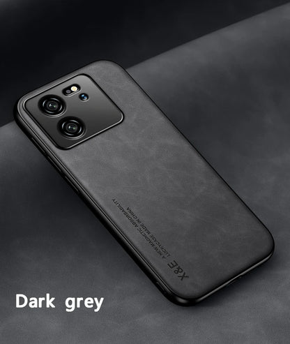 Luxury Leather Case For Xiaomi Mi 13T 12T 11T 10T Pro Cover With Metal Plate Support Car Hold