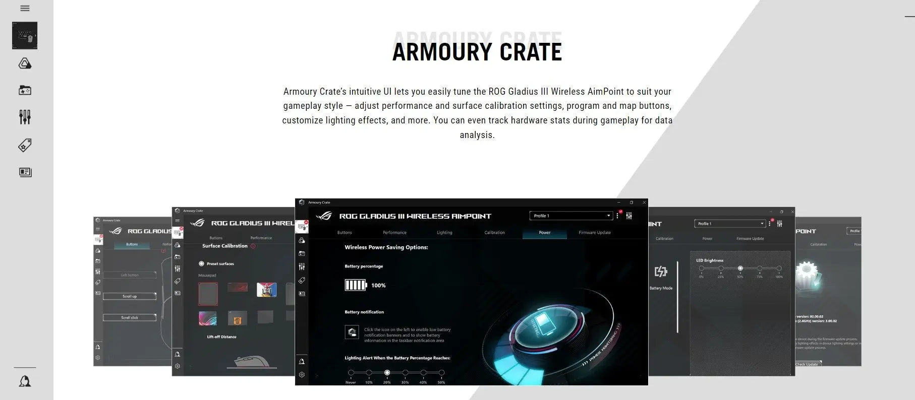 Asus ROG Gladius III Wireless AimPoint Lightweight RGB Gaming Mouse 36000DPI ROG AimPoint Optical Sensor Tri-Mode Connectivity