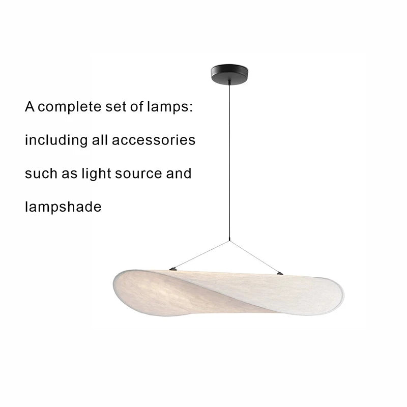 Wabi Sabi Silk Pendant Lamp Modern LED Ceiling Chandelier Light for Living Room Dining Bedroom Indoor Home Decor Light Fixtures