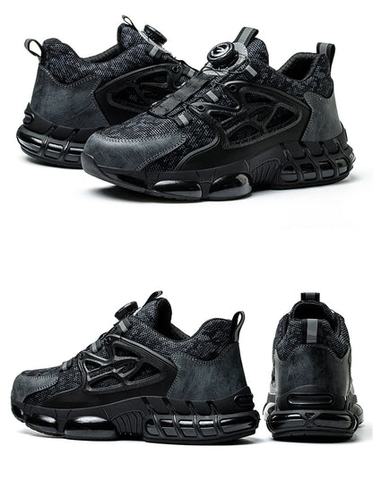 Rotating Button Safety Shoes Men Steel Toe Sneaker Air Cushion Work Shoes Man Puncture Proof Work Safety Boots Protective Shoes