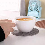 Silicone Round Teacup Mat Table Insulation Mat Dish Non-slip Placemat High Temperature Light Luxury Anti-scalding Casserole Mat