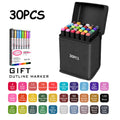 24/36/48/60/80/120/168 Colors Double Tip Permanent Art Marker pens for Drawing Painting Sketching Comics Design School Supplies