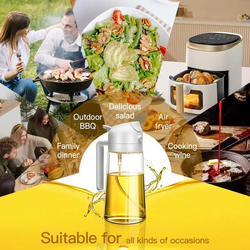 2 em 1 garrafa de spray de óleo de plástico cozinha churrasco cozinhar dispensador de azeite frasco de óleo cozimento vinagre molho soja spray recipiente