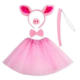 Animal Cat Tiger Cosplay Costume for Boys Girls Headband Clothes Shoes Tail Tutu Skirt Gloves Set for Kids School Performance