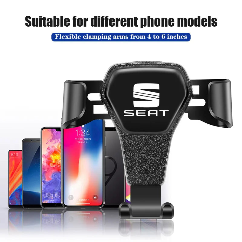 Gravity Car Phone Holder Air Vent GPS Stand Accessories For Seat Ibiza 6l 6J Leon Mk3 mk2 5F Cupra Alhambra Ateca Arona Tarraco