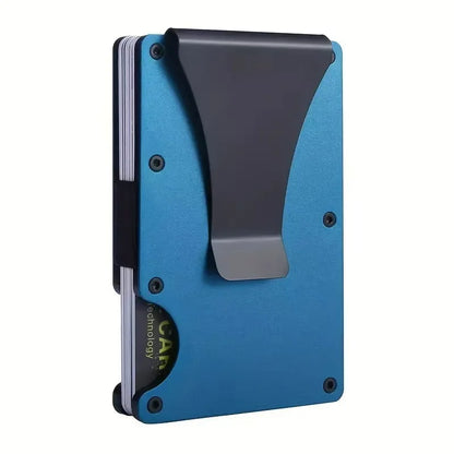 Slim Wallet For Men - Front Pocket RFID Blocking Minimalist Wallet For Men - Metal Wallet With Money Clip For Men