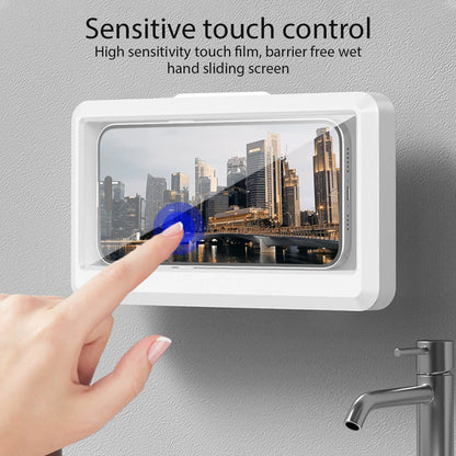 Bathroom Waterproof Phone Case Home Wall Holder Stand Box Self-adhesive Touch Screen Mobile Phone Cover Shower Sealing Storage