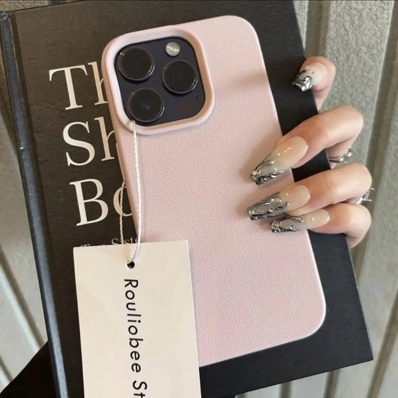 Soft Candy Color Lichee Pattern Silicone Phone Case For iPhone 11 12 13 14 15 16 ProMax Plus 16E X XS XR Shockproof Bumper Cover