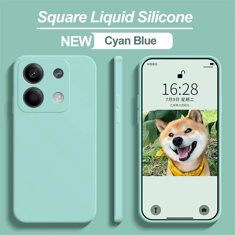 Redmi Note 13 Pro 4G Case Square Liquid Silicone Soft TPU Cover For Xiaomi Redmi Note 13 Note13pro Plus Note13 Pro 4G Phone Case