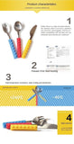 3pcs Stainless Steel Dinnerware Children Western Cutlery Set Knife Fork Spoon Dinner Tableware Silicone Building Blocks Handle