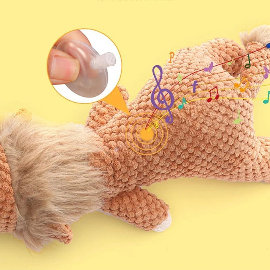 1/3 Pcs Large Dog Toy Bite-Resistant Sound Plush Toy Lion Wolf Elephant Cartoon Pet Toy Squeaky Dog Toy For Small &amp; Medium Dogs