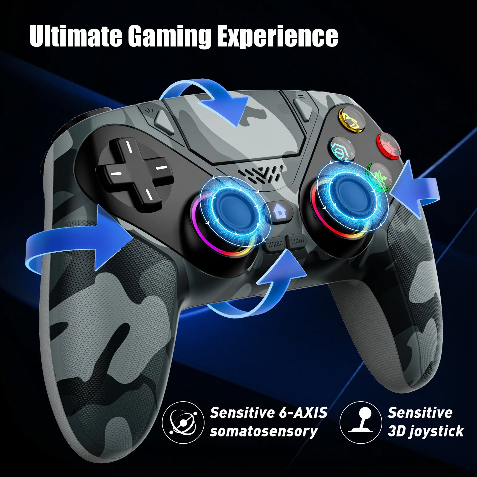 Controller For Playstation 5 PS5/PS5 Pro/Slim/PC Gamepads W/Hall Effect RGB Wireless Game Control Joystick Marco/Turbo Program