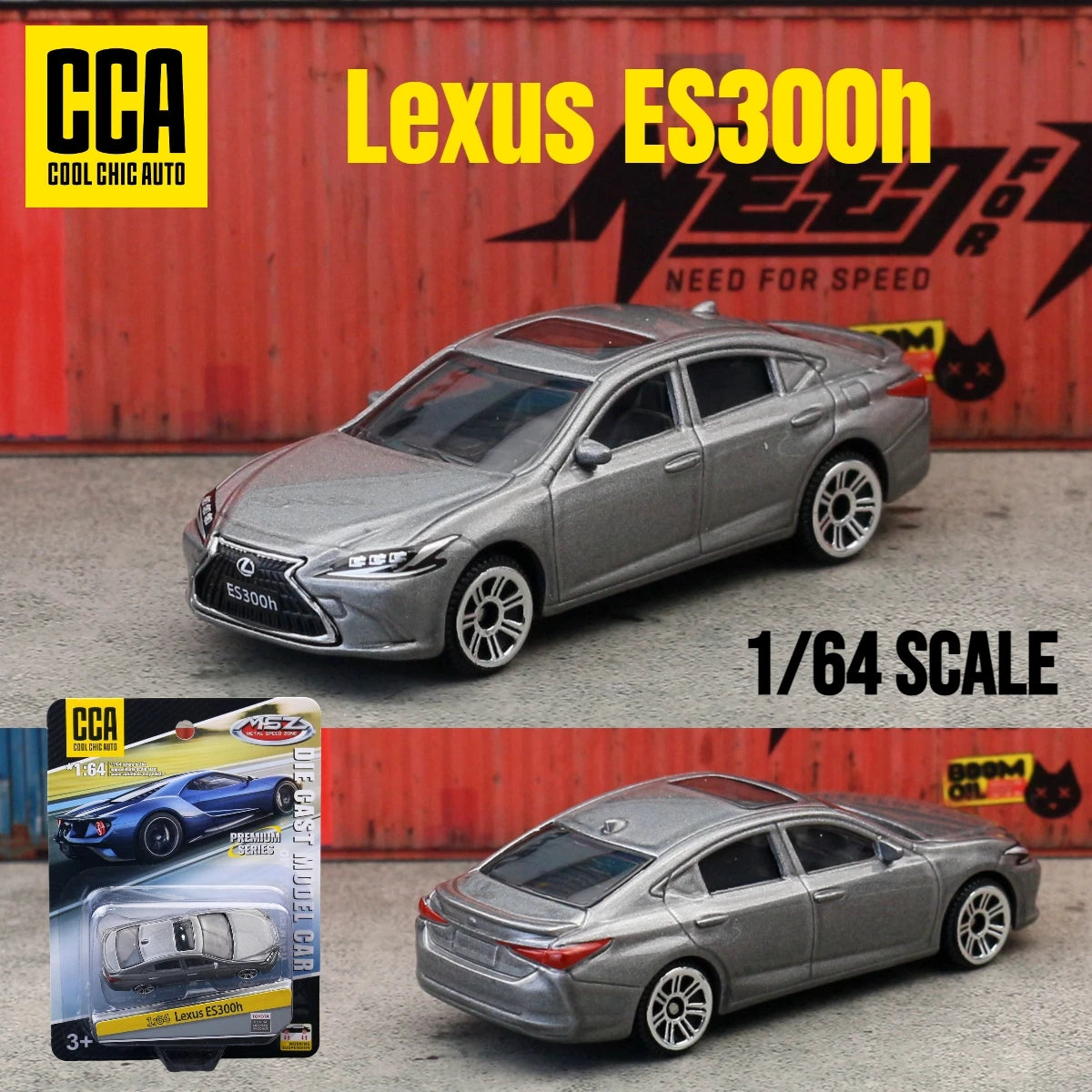 1/64 Leuxs ES300h Toy Car Model CCA MSZ 1:64 Diecast Vehicle Miniature Free Wheels Collection Suitable for Hot Wheels Gift Kid