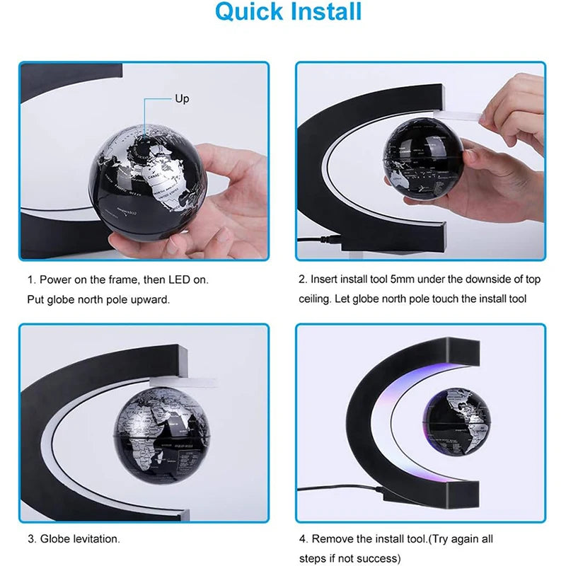 Magnetic Floating Levitation Globe LED World Map Electronic Anti-Gravity Lamp Novelty Ball Light Home Decor Lamps Birthday Gifts