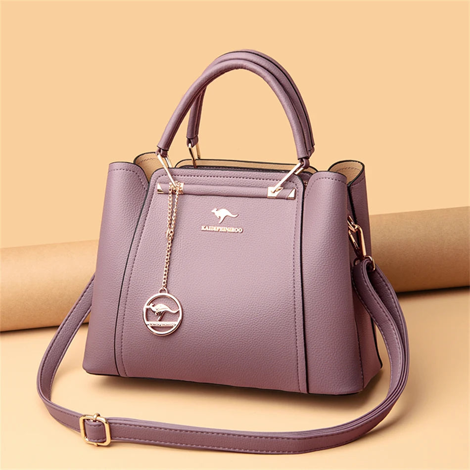 2024 Luxury Women Designer 3 Layers Shoulder Crossbody Bag Ladies Large Capacity Leather Handbags Shopper Brand Messenger Totes