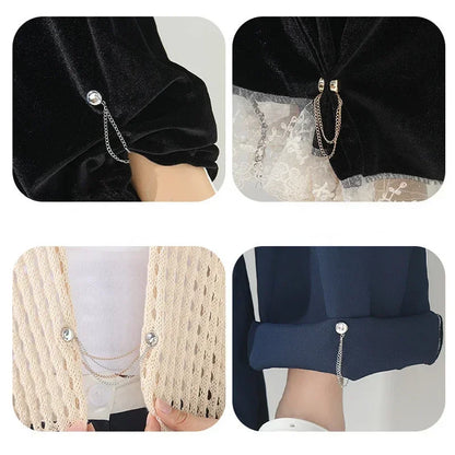 DIY Sewing Supplies Hooks Chain Magnetic Buckle Exquisite Brooch Buckles Roll Up Pants Legs Alloy Change Shorts Trouser Legs