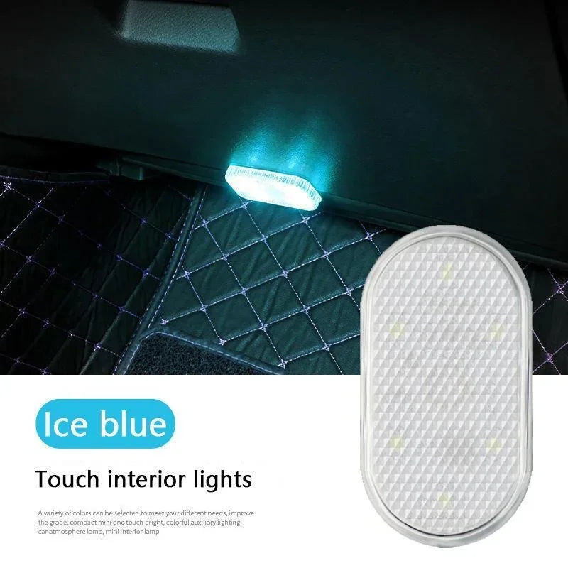 Luces LED inalámbricas para interior de coche, luces LED para interior de coche, luz de neón recargable por USB