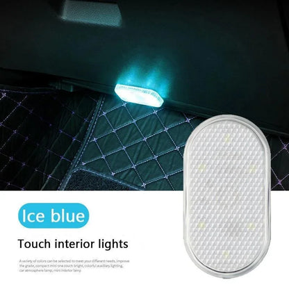 Luces LED inalámbricas para interior de coche, luces LED para interior de coche, luz de neón recargable por USB