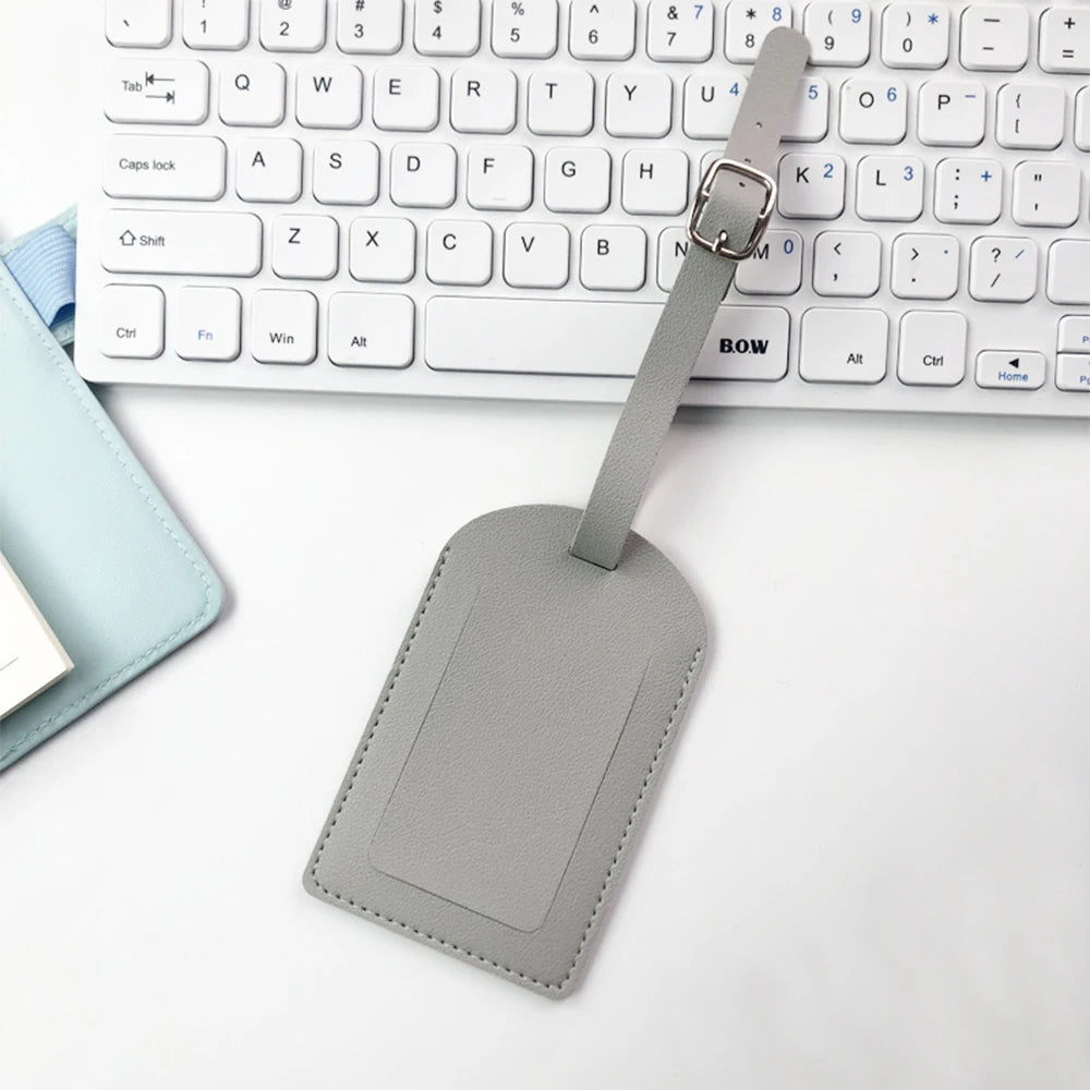 Personalized Initials Luggage Tag Custom Letters Men Women Suitcase Name Tag PU Airplane Labels Engrave Logo Travel Accessories