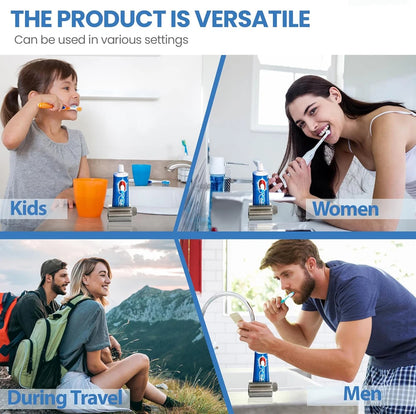 Accesorios de baño Exprimidor de pasta de dientes con rodillo de acero inoxidable, dispensador giratorio para ungüentos y cosméticos