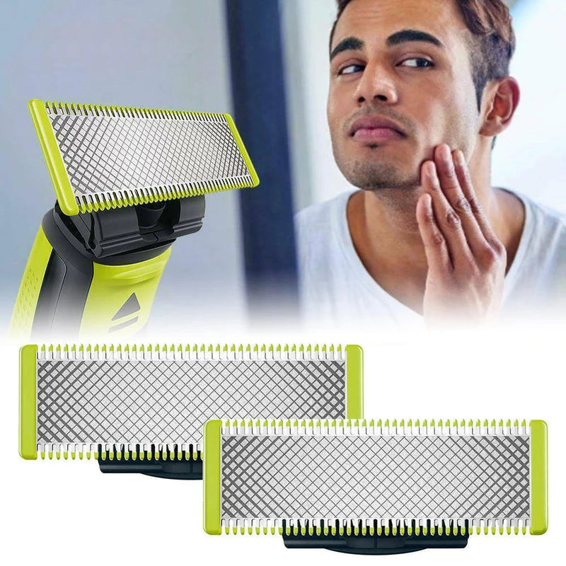 Shaver Replacement Blades ＆ Nose Hair Trimmer Replacement Heads for Philips OneBlade One Blade Pro Hybrid Electric Shaver Blades