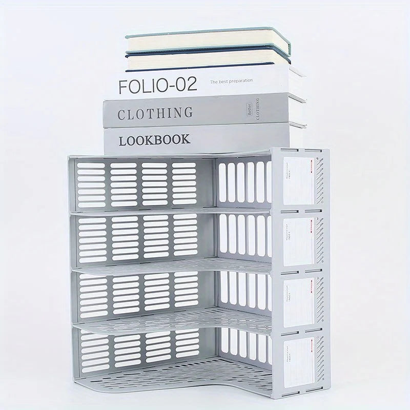 1 pcs, thickened file rack, file frame, quadruple file seat, simple data basket, shelf, file basket, office use, student use