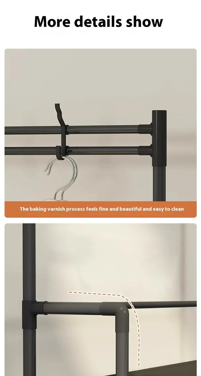 Zapatero de múltiples capas para el hogar, perchero integrado para abrigos y sombreros, puerta para zapatos, estante multifuncional simple