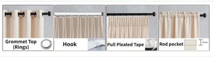 Herringbone Chenille Beige Thickened Blackout Curtains for Living Room Dining Room Bedroom Solid Color Luxury Curtains Custom