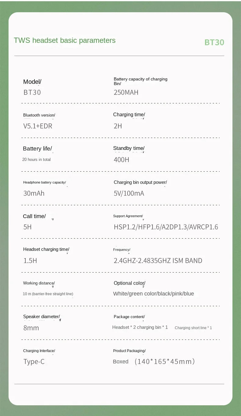 TWS Wireless Earphone Bluetooth 5.3 Headphones Sport Gaming Headsets Noise Reduction Earbuds Bass Touch Control for allphone