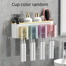 Toothbrush Holder With Squeezer Perforation-free Bathroom Shelf Mouthwash Cup Toothbrush Holder