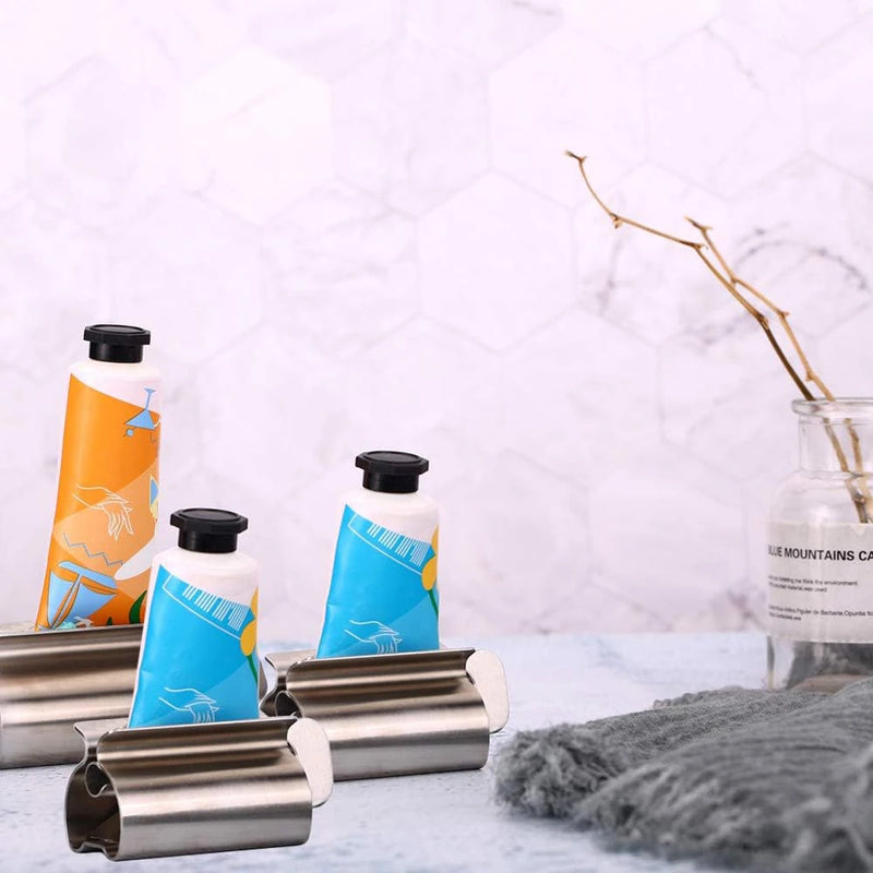 Bathroom Accessories Toothpaste Squeezer Tube Roller Stainless Steel Wringer Roller Rotate Dispenser for Ointments Cosmetics