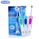 Cepillo de dientes eléctrico Oral B para adultos, recargable, con rotación, blanqueamiento 3D y cabezales de regalo.