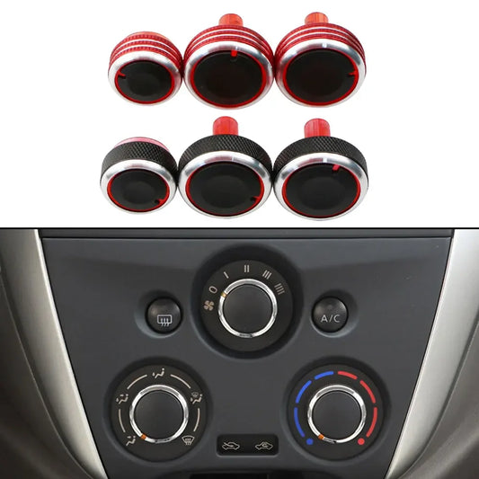 AC Button for Nissan New Sunny March, Aluminum Alloy Air Conditioning Heat Control Switch Knob Buttons Accessories
