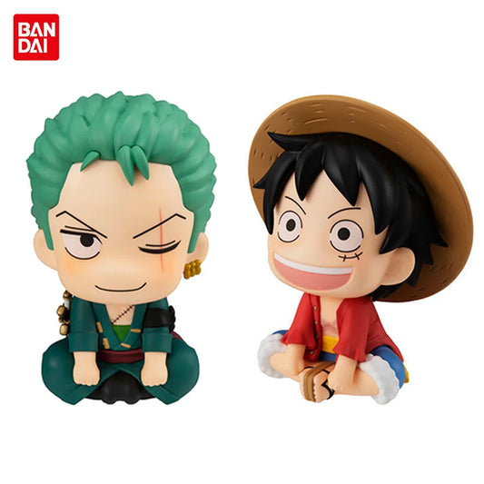 7cm Anime Figure One Piece Monkey D Luffy Roronoa Zoro Kawaii Toys Q Figural Car Decoration PVC Model Gift