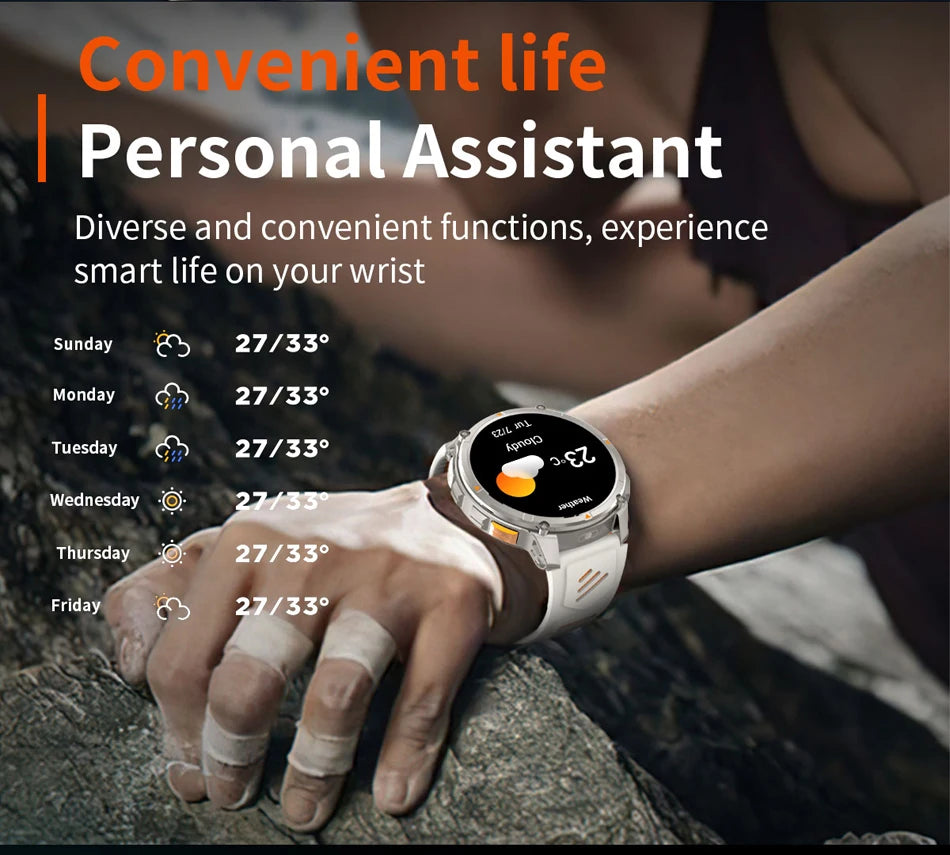 Novo Smartwatch T-Rex3 Pro 2026 – Bateria de 1100mAh, GPS com rastreamento de rota, Resistência à água 5ATM, Monitoramento de esportes e corrida, Bússola, Estilo militar